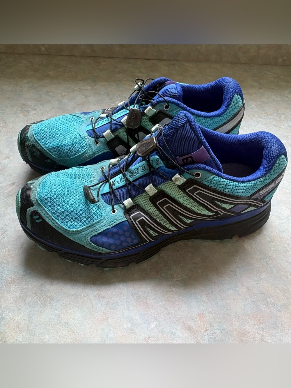 Salomon Teal and Blue Women's Trail Running Sneakers